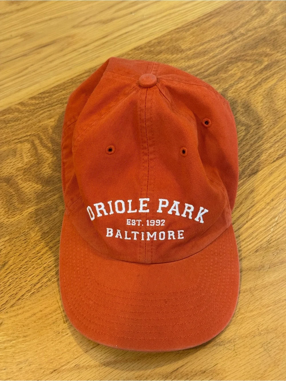 Oriole Park Baltimore Embroidered Orange Baseball Cap (100% Cotton)